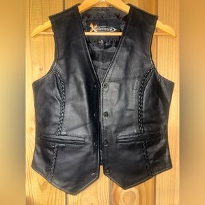 XElement Women's Black Leather Vest